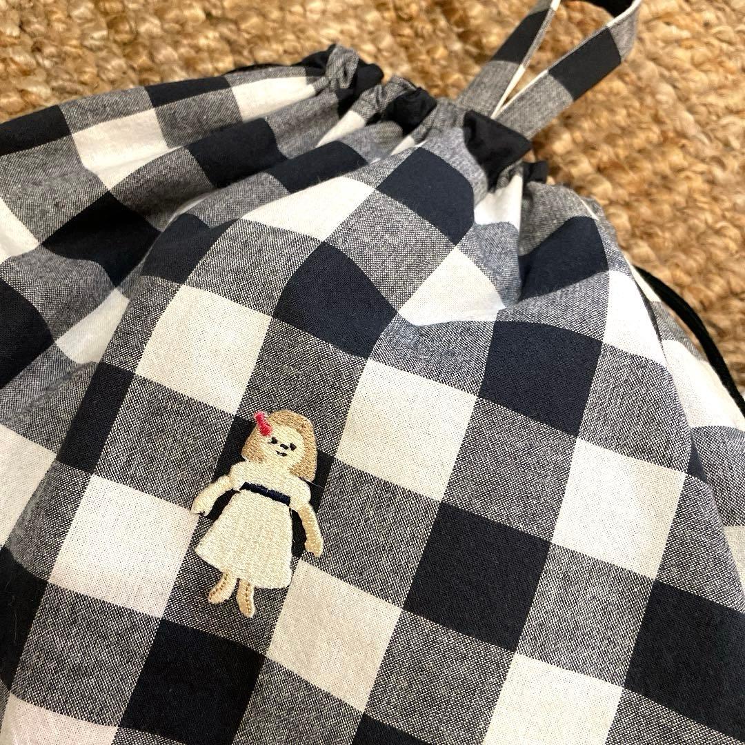 ハンドメイド　ブロック　チェック　レッスンバック、上靴入れ　￼体操服袋