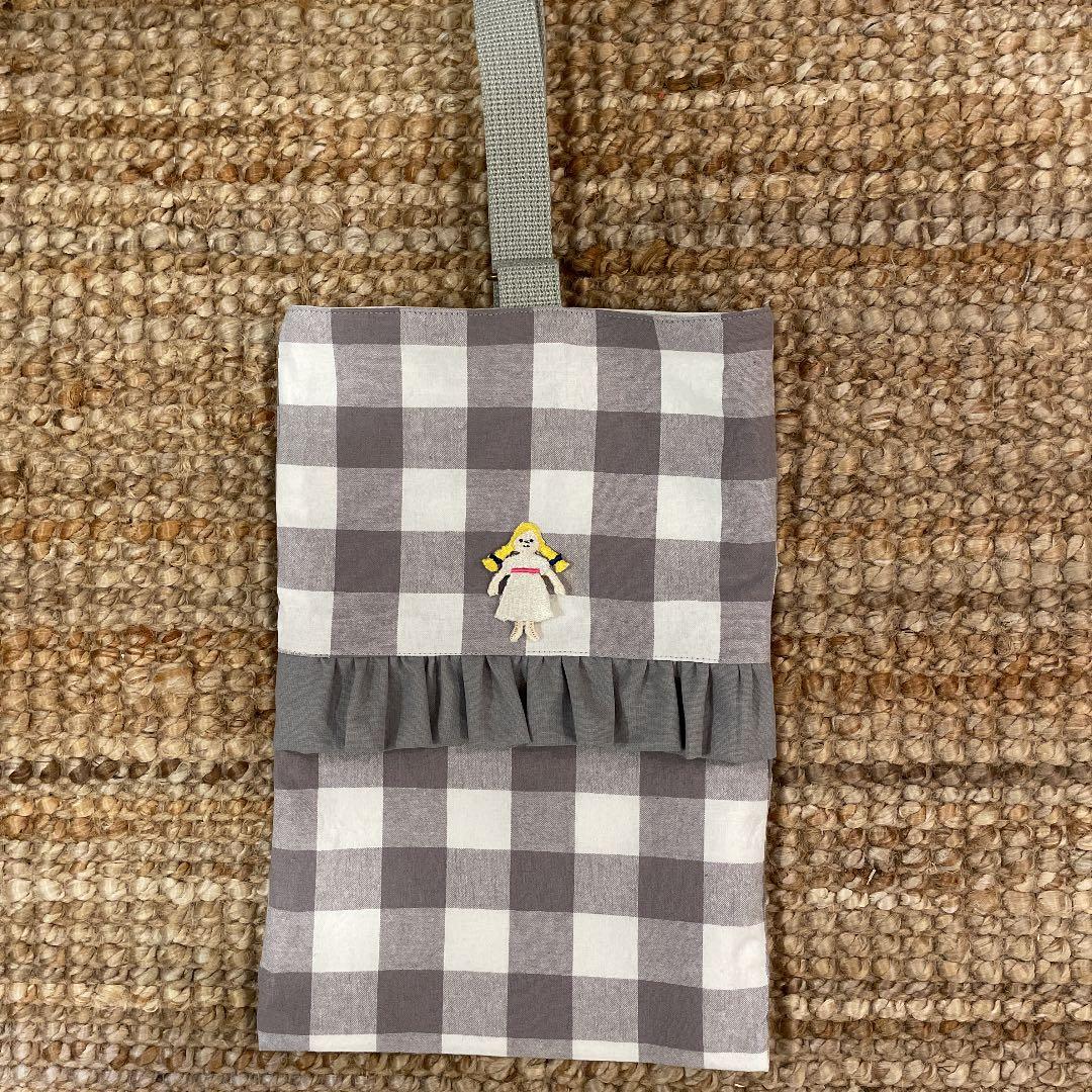 ハンドメイド　ブロック　チェック　レッスンバック、上靴入れ　￼体操服袋