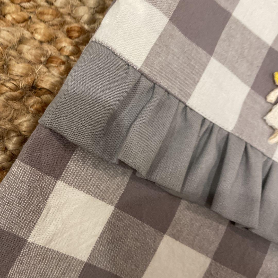 ハンドメイド　ブロック　チェック　レッスンバック、上靴入れ　￼体操服袋