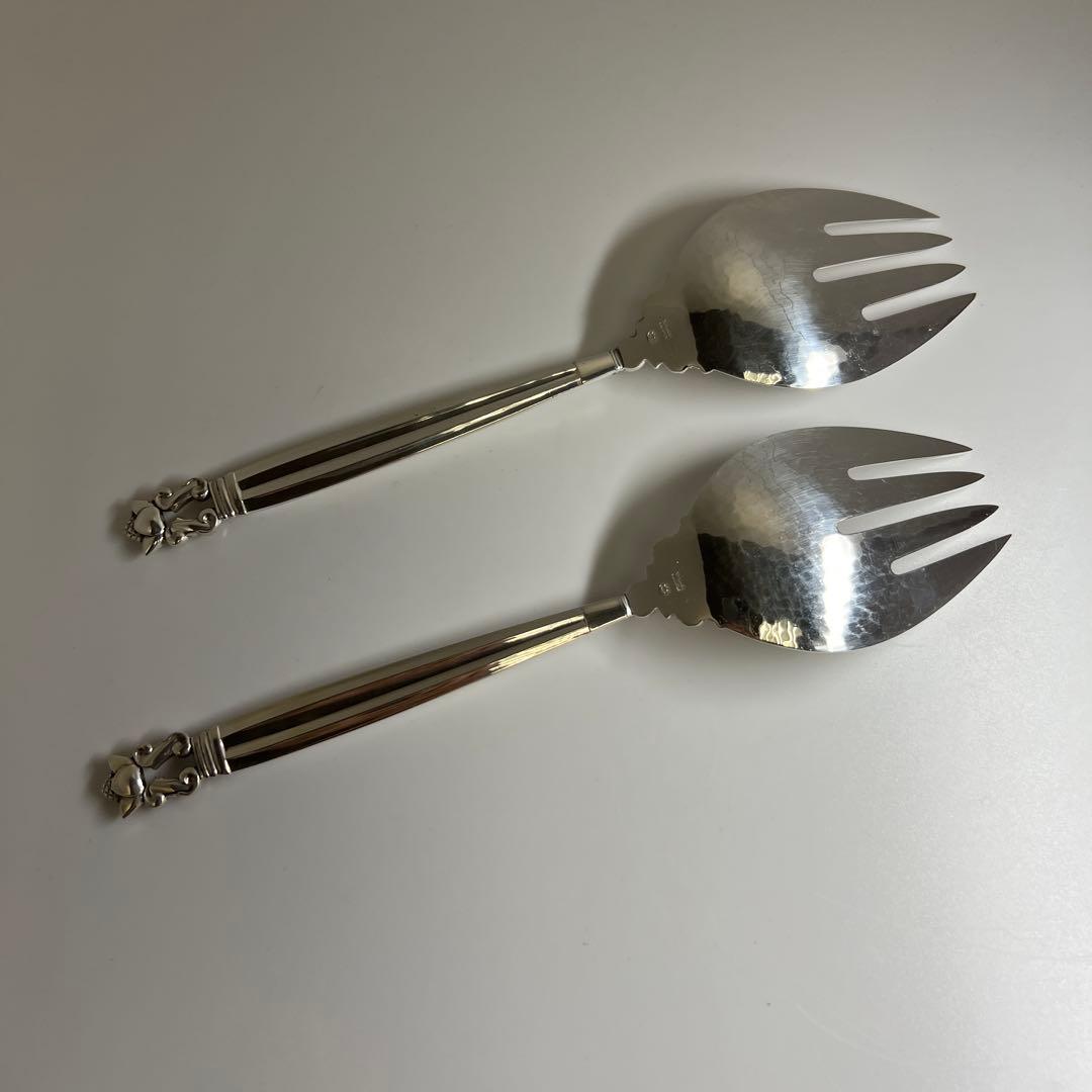 ジョージジェンセン　エコーンSterlingサービングフォーク2本　212g