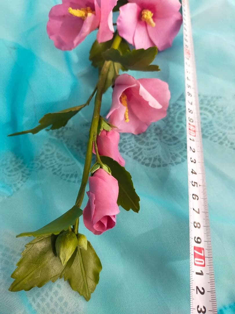 クレイフラワー【芙蓉２本】パンフラワー