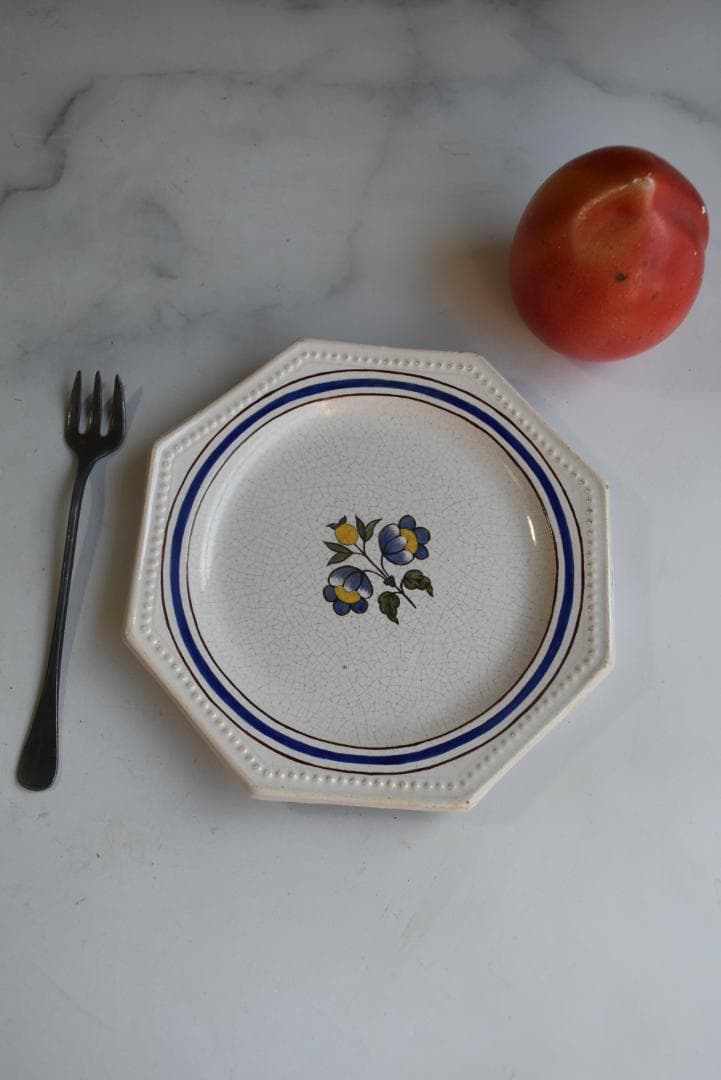 レア2枚組　オクトゴナル　ピション窯　デセール皿　西洋民藝　アンティーク