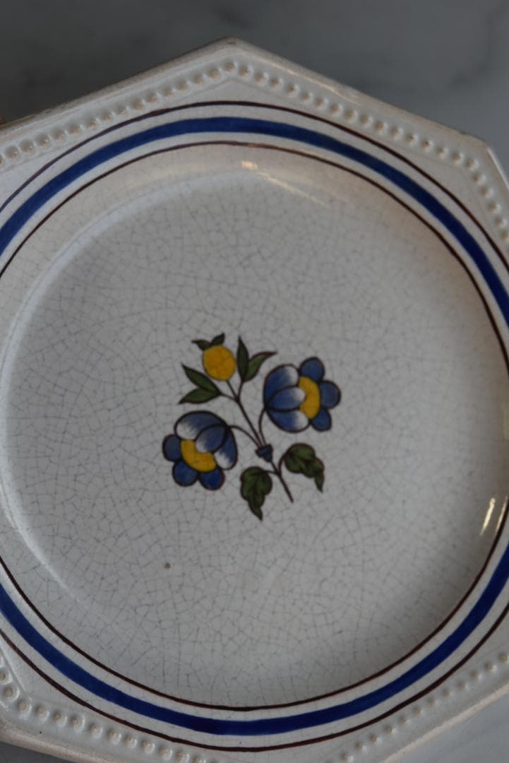 レア2枚組　オクトゴナル　ピション窯　デセール皿　西洋民藝　アンティーク