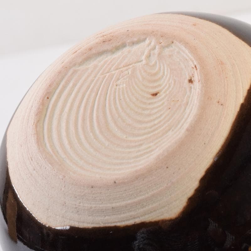 茶道具　京焼　清水焼　桶谷定一作　茄子茶入　仕覆付　共箱　V　7123