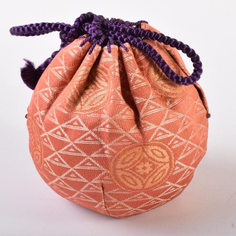 茶道具　京焼　清水焼　桶谷定一作　茄子茶入　仕覆付　共箱　V　7123