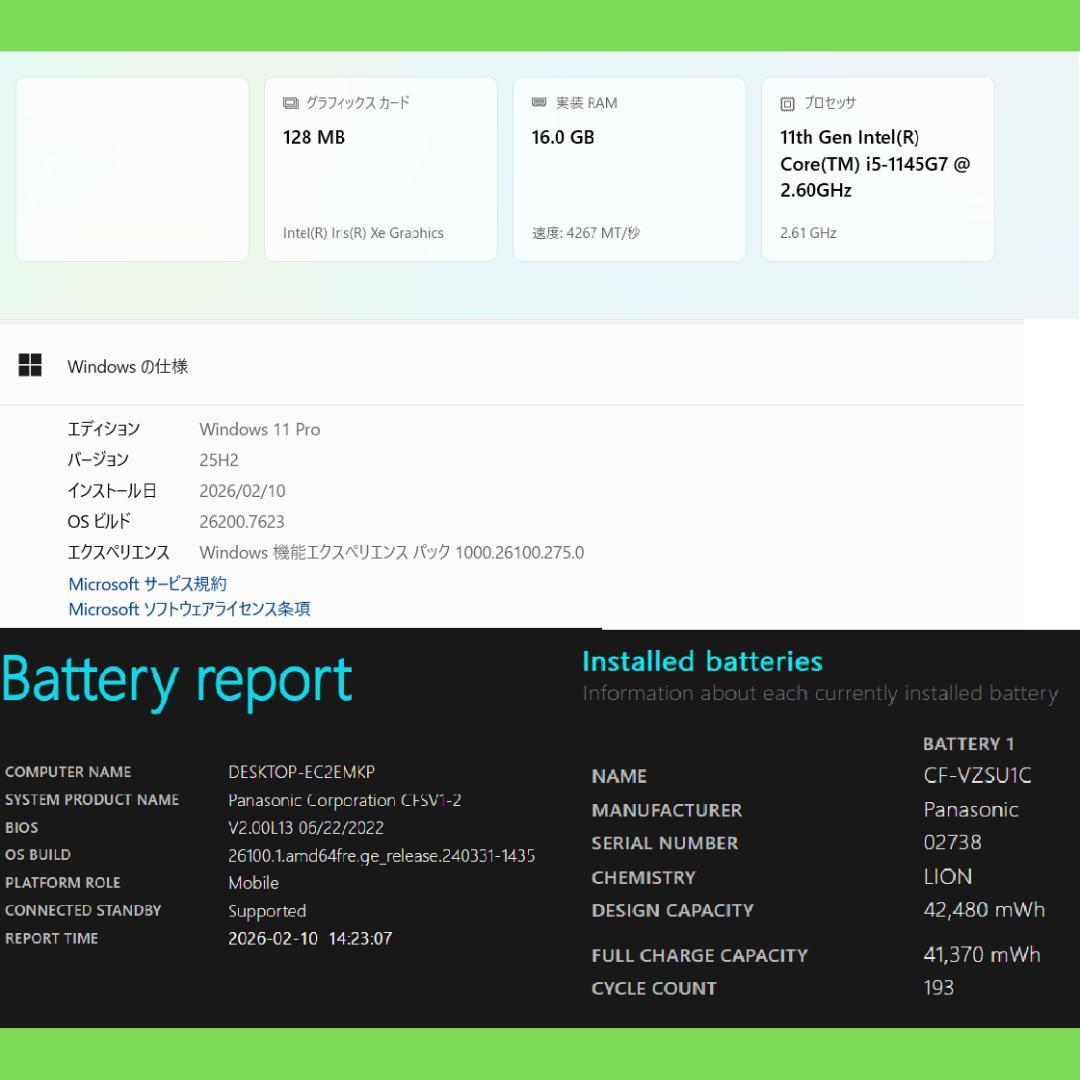 PanasonicLets nots SV1 11世代i5/16GB/1TB新品
