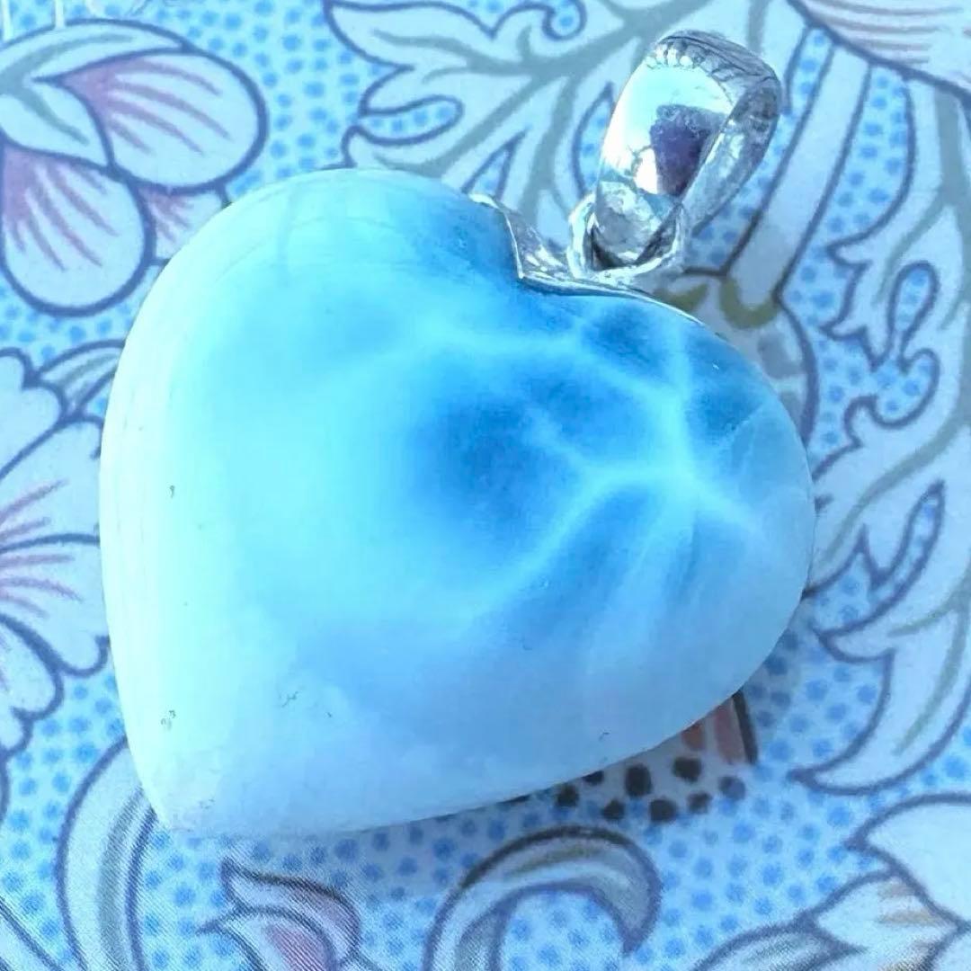 No.5 高品質ラリマー ハートのペンダント