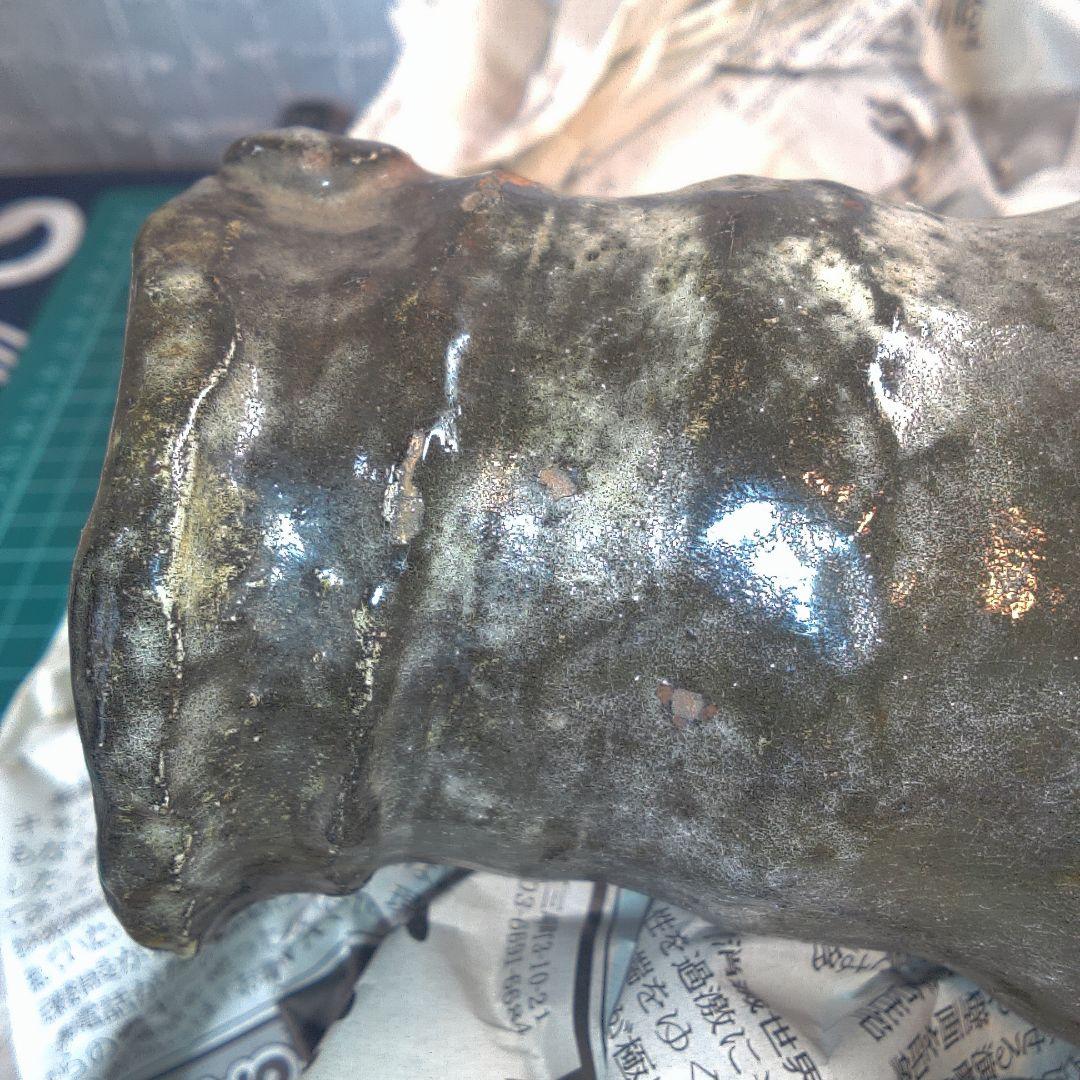 骨董１５ 楽焼？ 紫野焼？鶴印 鶴亭？レトロアンティーク ヴィンテージ