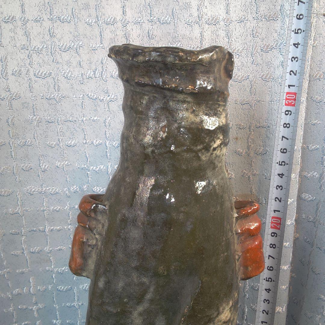 骨董１５ 楽焼？ 紫野焼？鶴印 鶴亭？レトロアンティーク ヴィンテージ