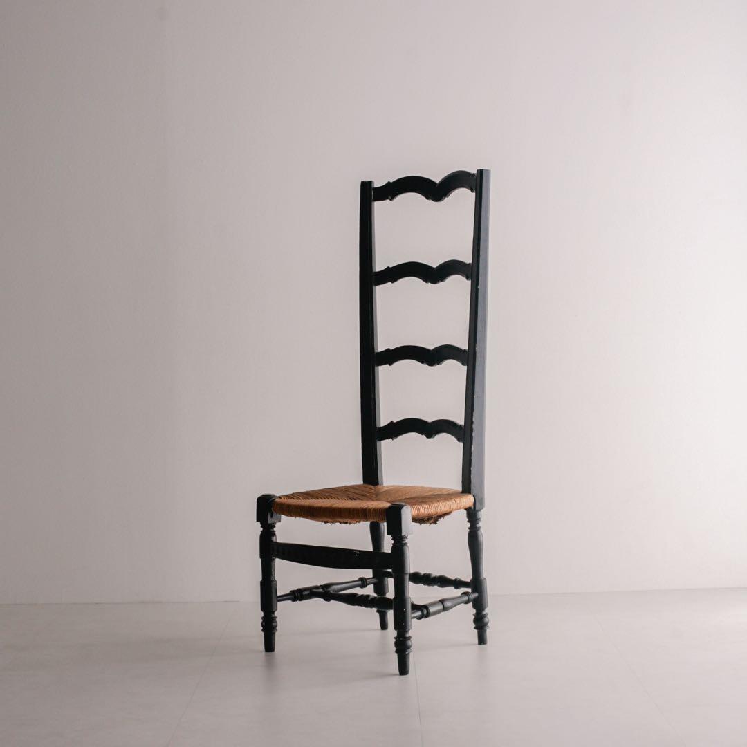 フランス ラッシュチェア ブロカント　無垢材　パイン材　 店舗什器 古家具