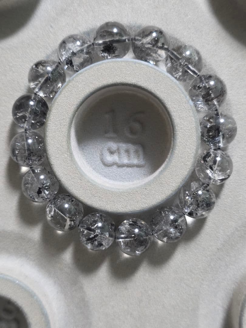 12.8㎜　エレスチャルクォーツ(骸骨水晶)ブレスレット