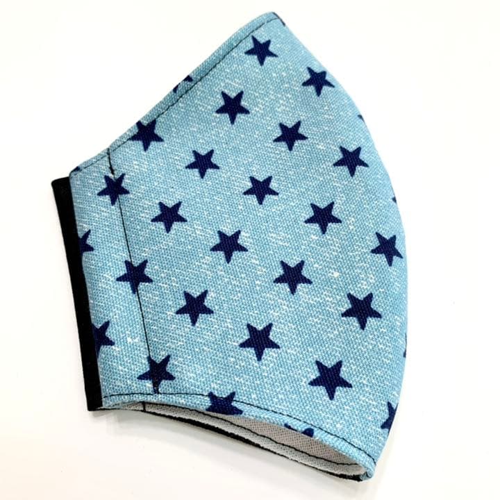 No.118 オーダーマスク　星　デニム柄　ツートンカラー　おまとめ割
