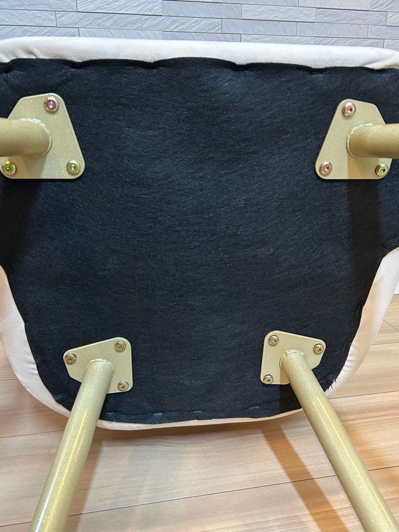 【used】ドレッサー　椅子　リボンクッション付き　チェア　ベージュ