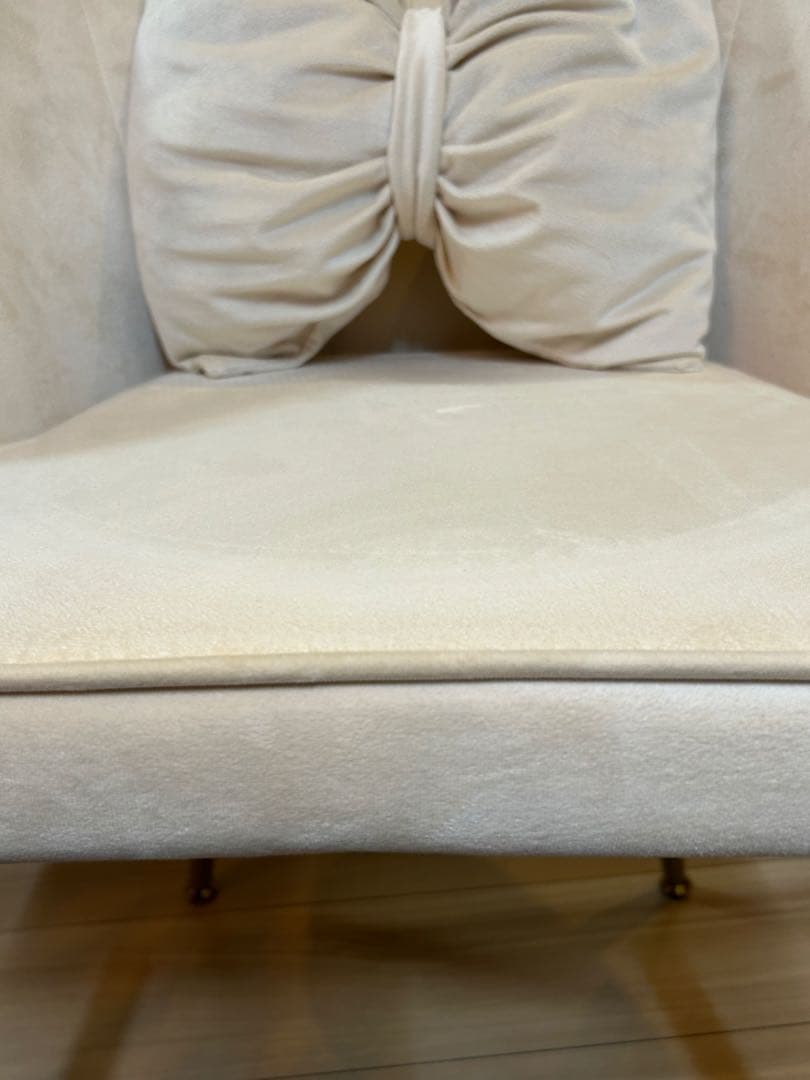 【used】ドレッサー　椅子　リボンクッション付き　チェア　ベージュ