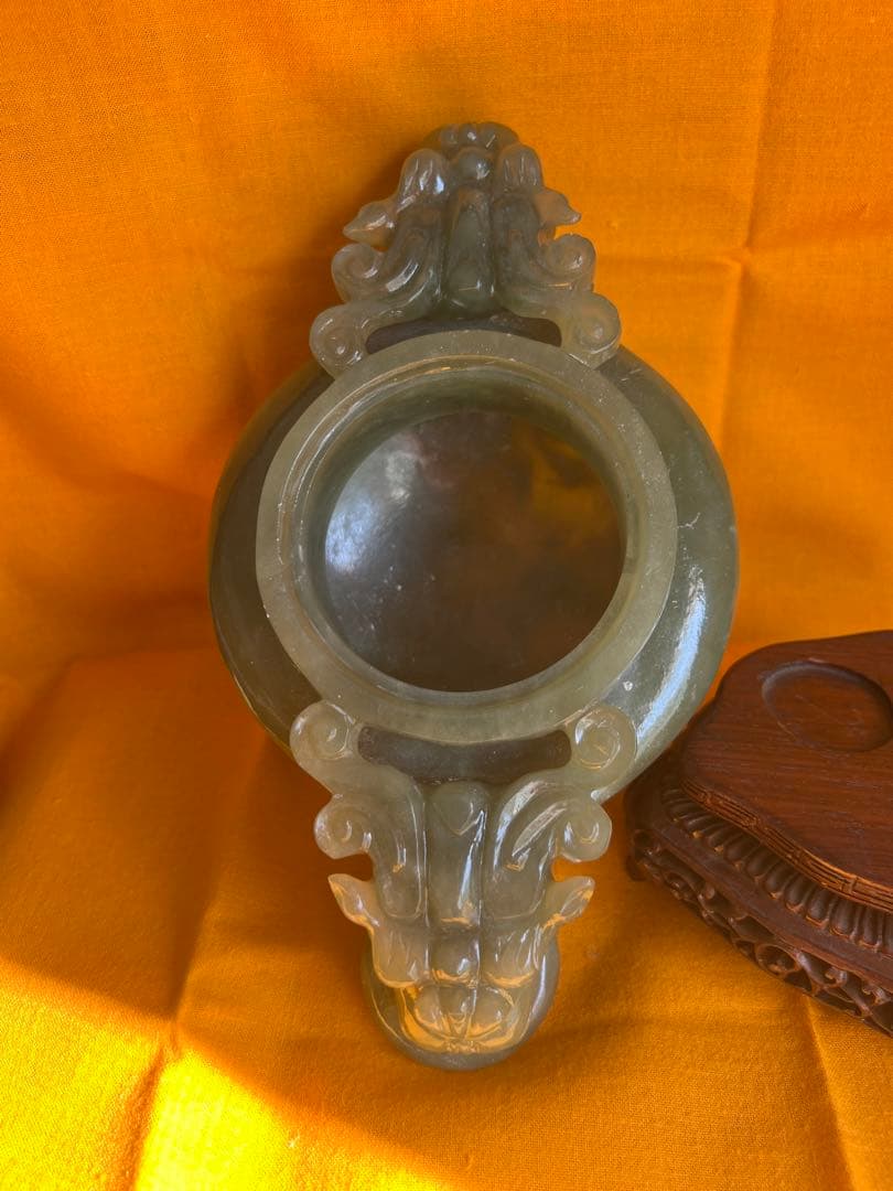 天然石 香爐 仏具 仏教美術 玉石唐獅子 龍頭耳環香炉 香道