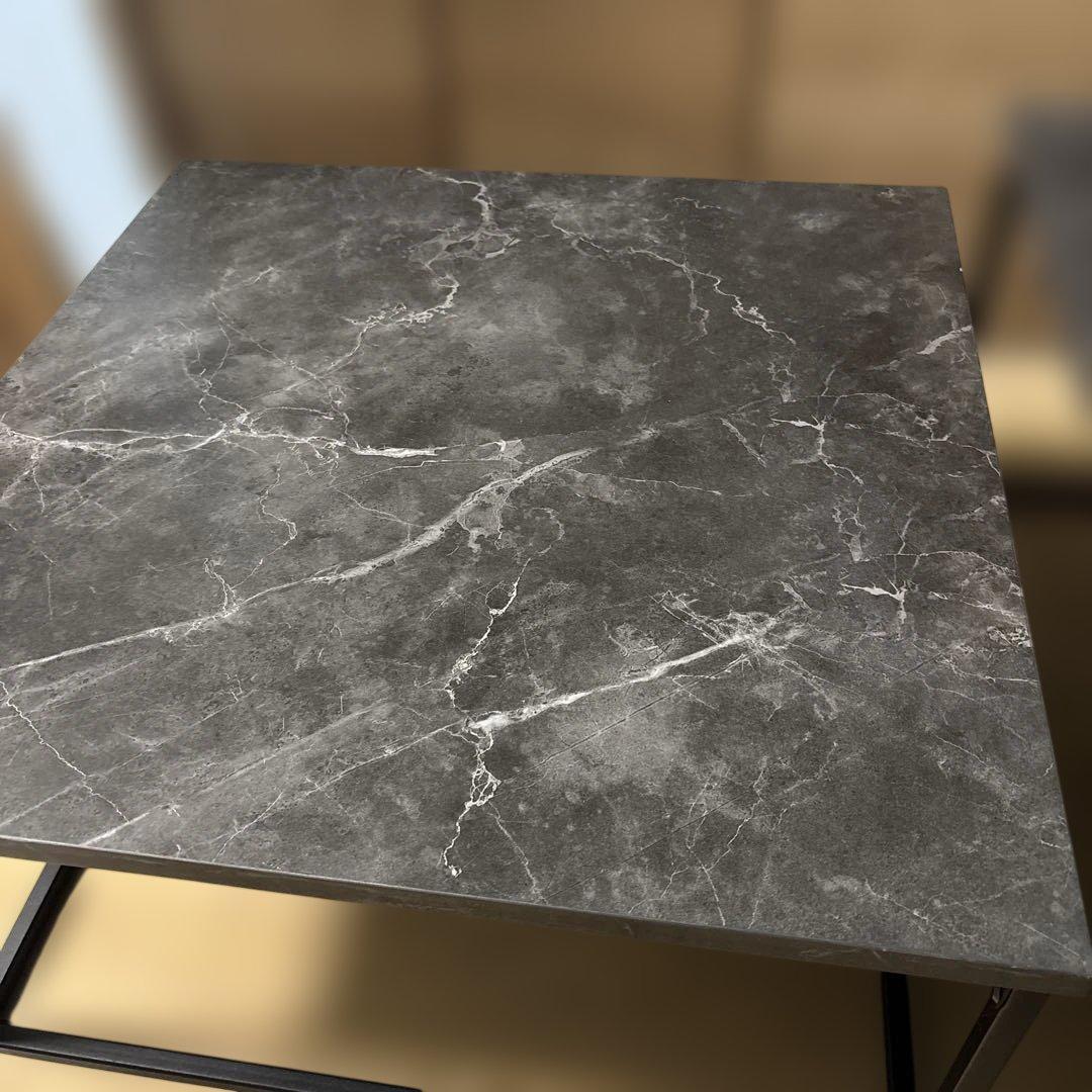 LOWYA 大理石柄　ネストテーブル 2個セット　ローテーブル　ロウヤ