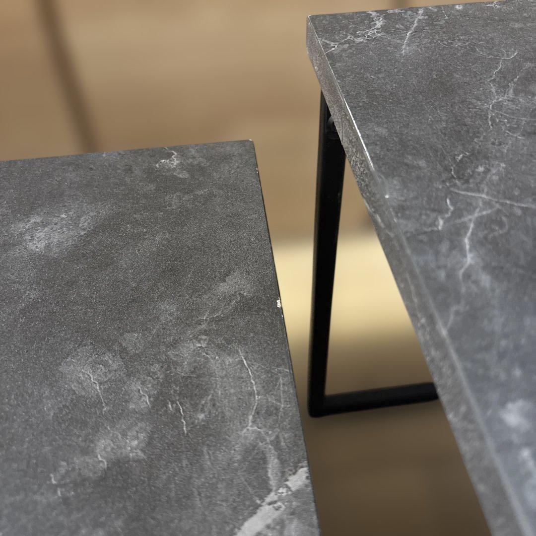 LOWYA 大理石柄　ネストテーブル 2個セット　ローテーブル　ロウヤ