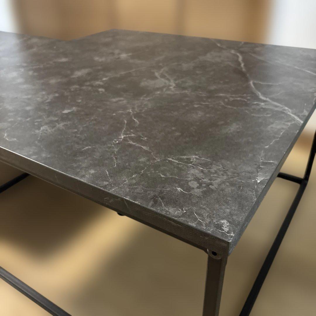 LOWYA 大理石柄　ネストテーブル 2個セット　ローテーブル　ロウヤ