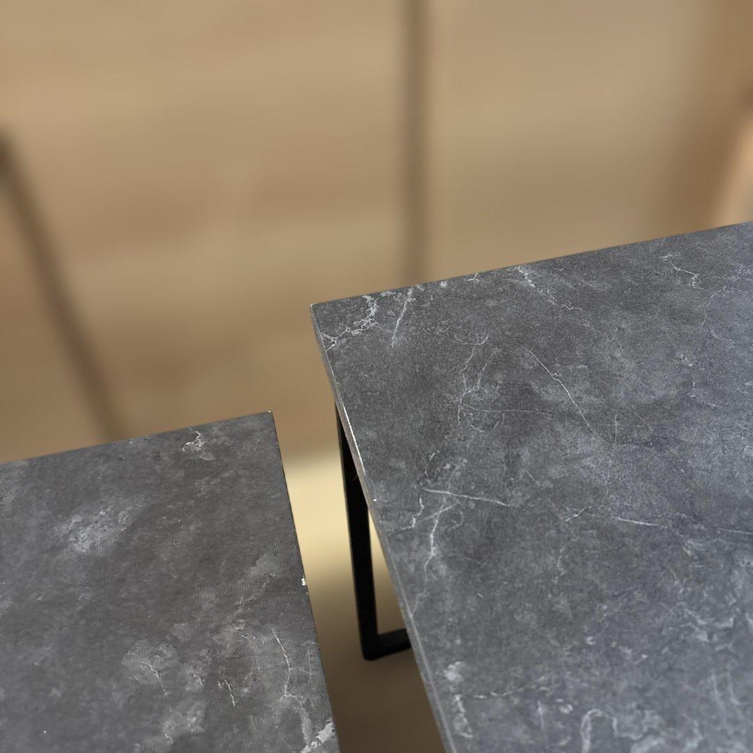 LOWYA 大理石柄　ネストテーブル 2個セット　ローテーブル　ロウヤ