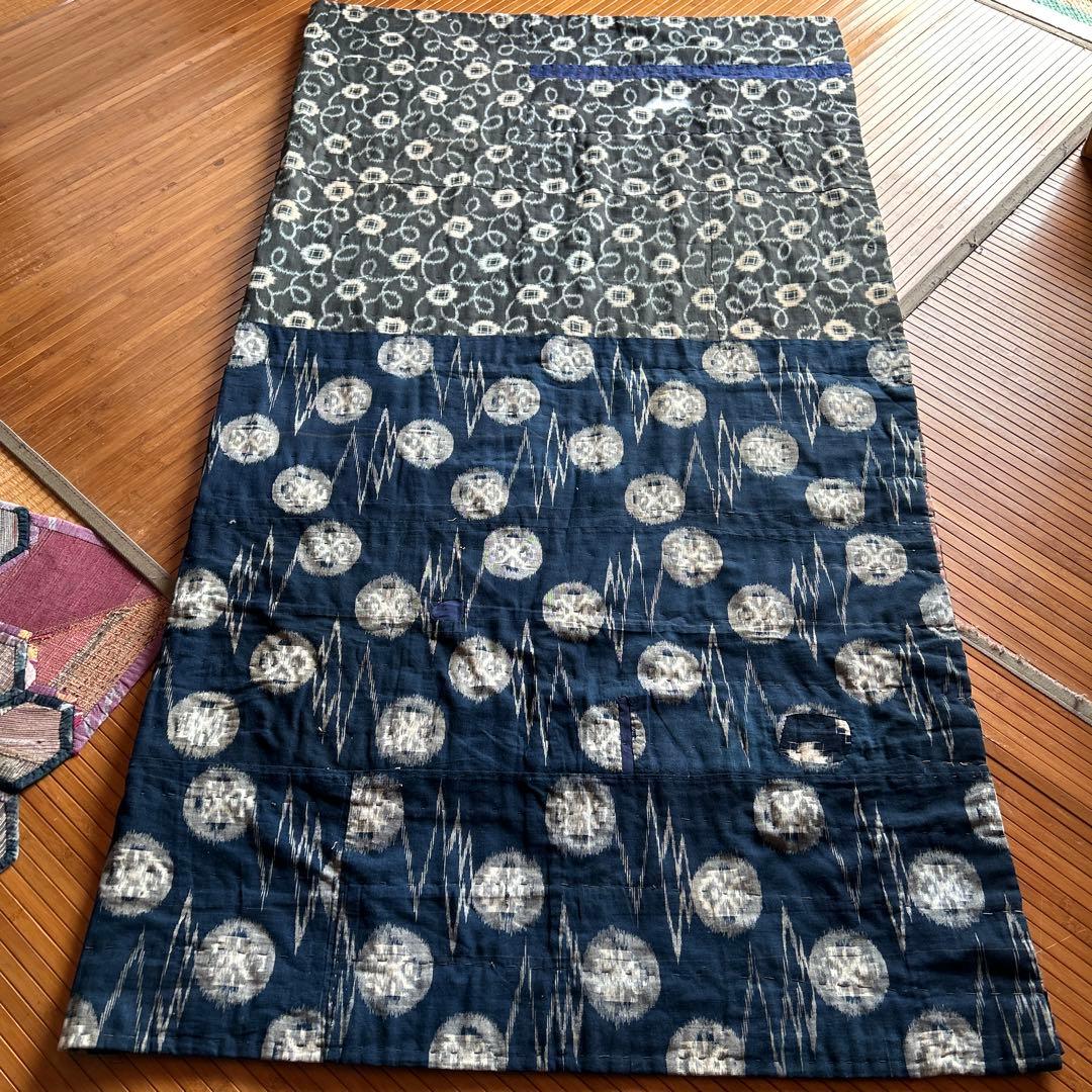 古布　藍染　敷物　３キロ４００グラム