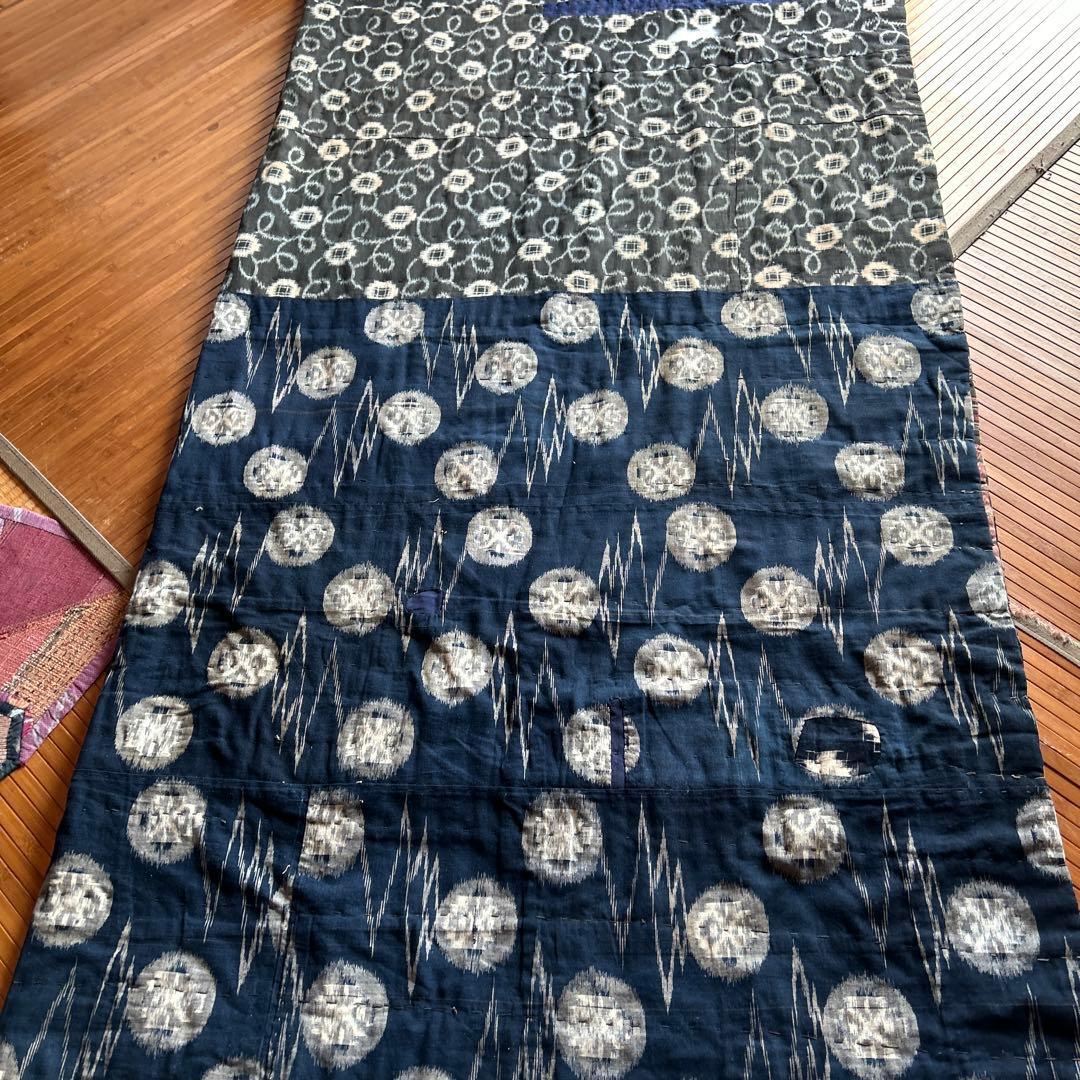 古布　藍染　敷物　３キロ４００グラム