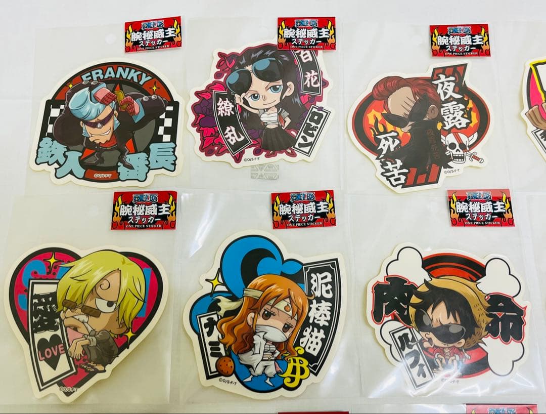 ワンピース 麦わらストア 限定 腕秘威主 ステッカー ルフィ ロー ナミ ロビン