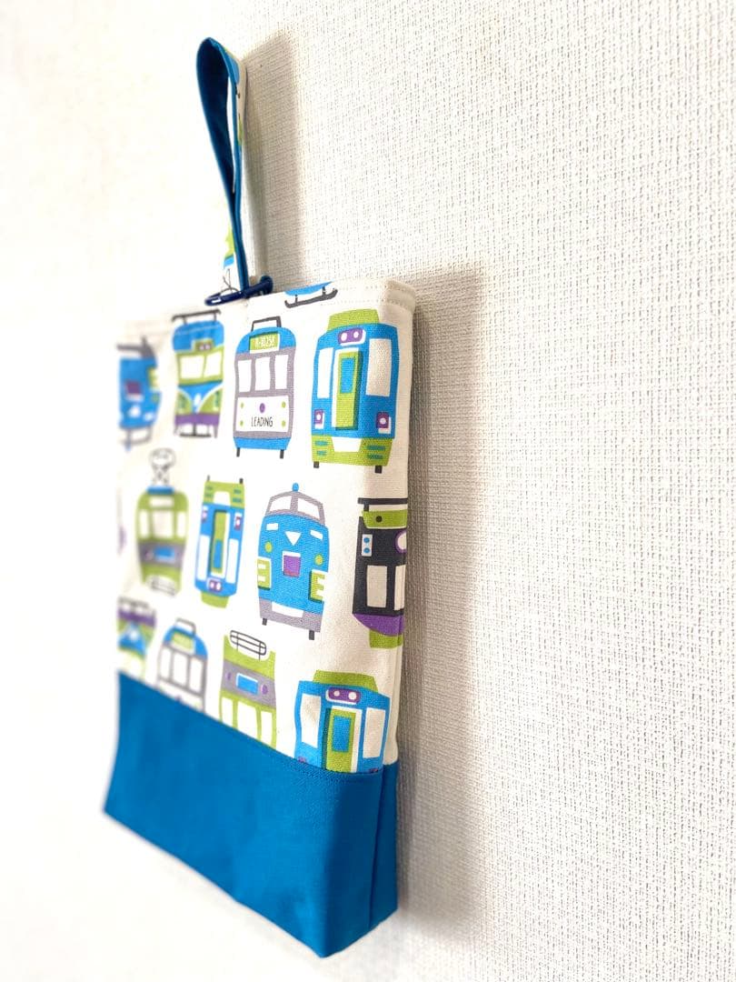 電車×路線図　北欧風　ハンドメイド　レッスンバッグ　入園入学　男の子5点セット