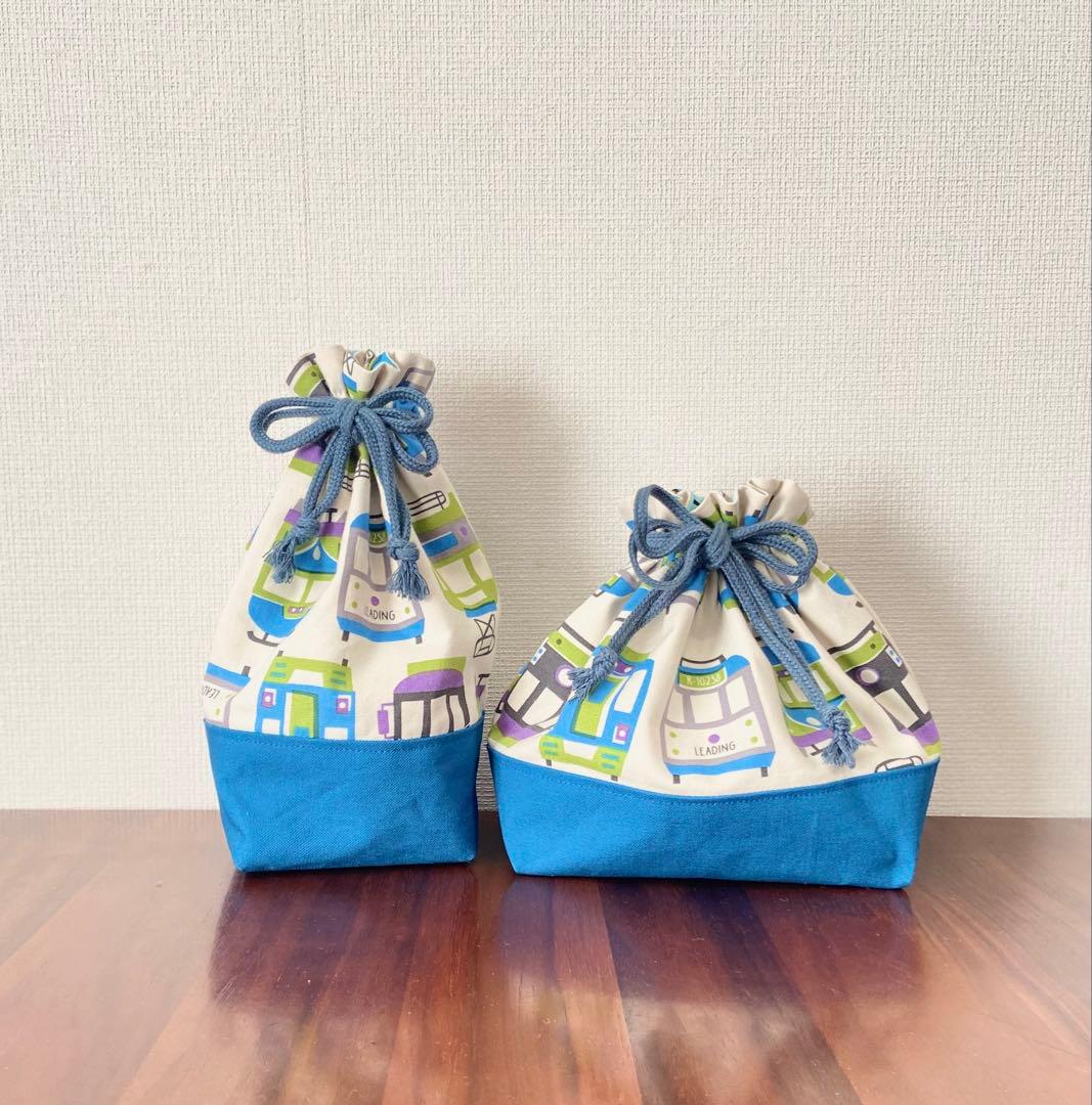 電車×路線図　北欧風　ハンドメイド　レッスンバッグ　入園入学　男の子5点セット