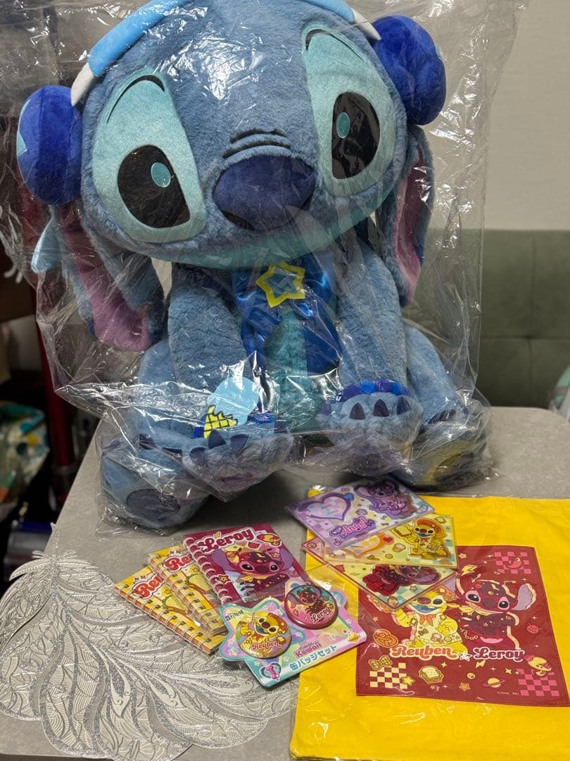 一番くじラストワン賞スティッチ ぬいぐるみ ヘッドフォン付き