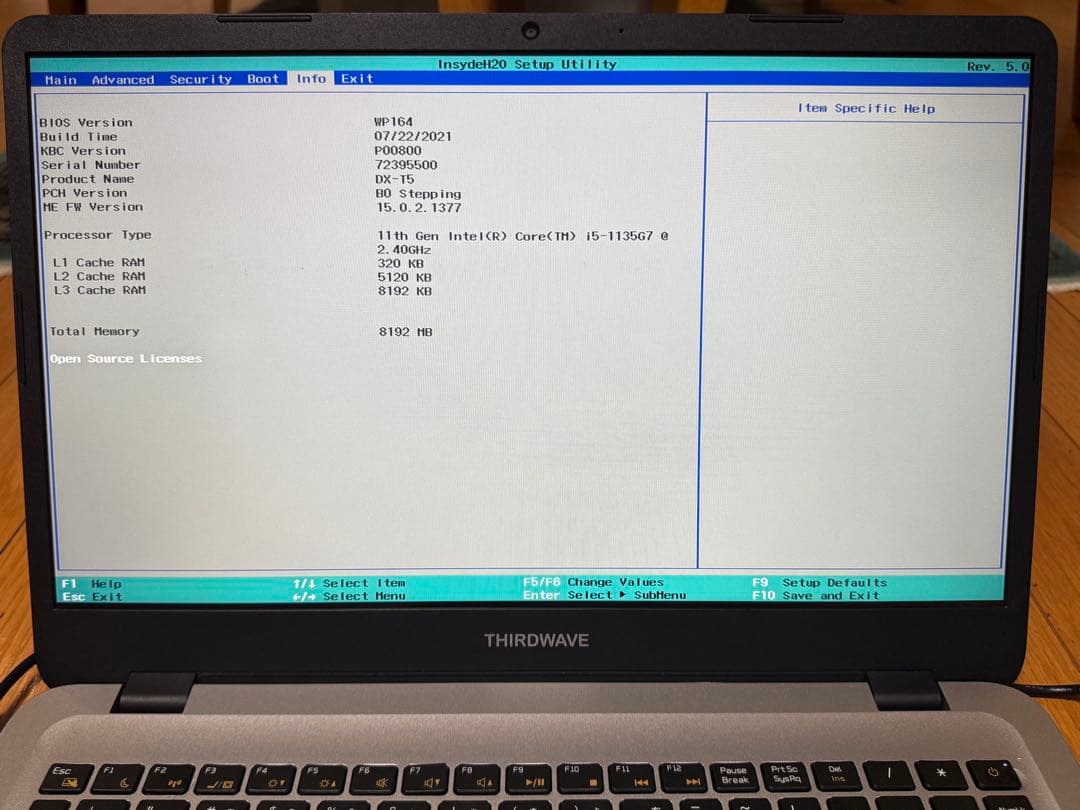 THIRDWAVE DX‐T5ノートPC Intel Core i5