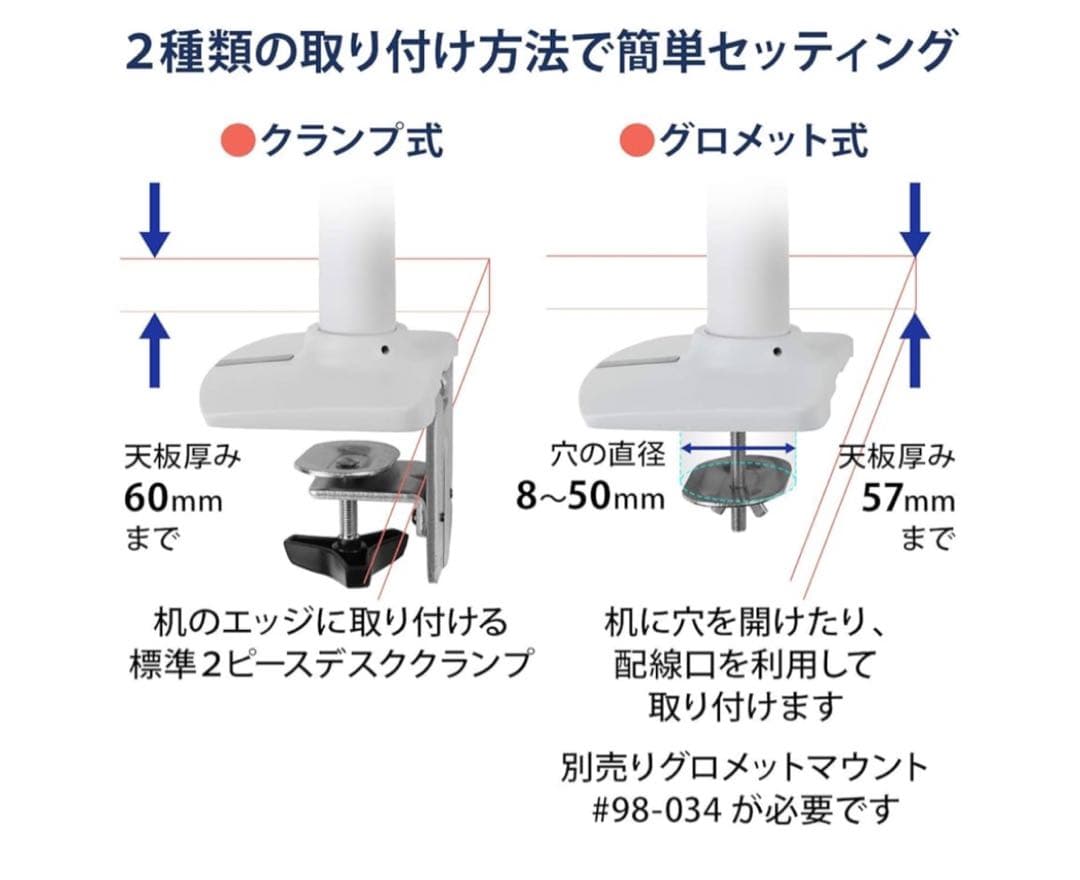 エルゴトロン モニターアーム 34インチ対応