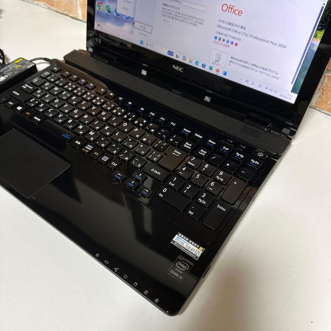 NECノート PC Webカメラ高速起動SSD Windows11 オフィス付き