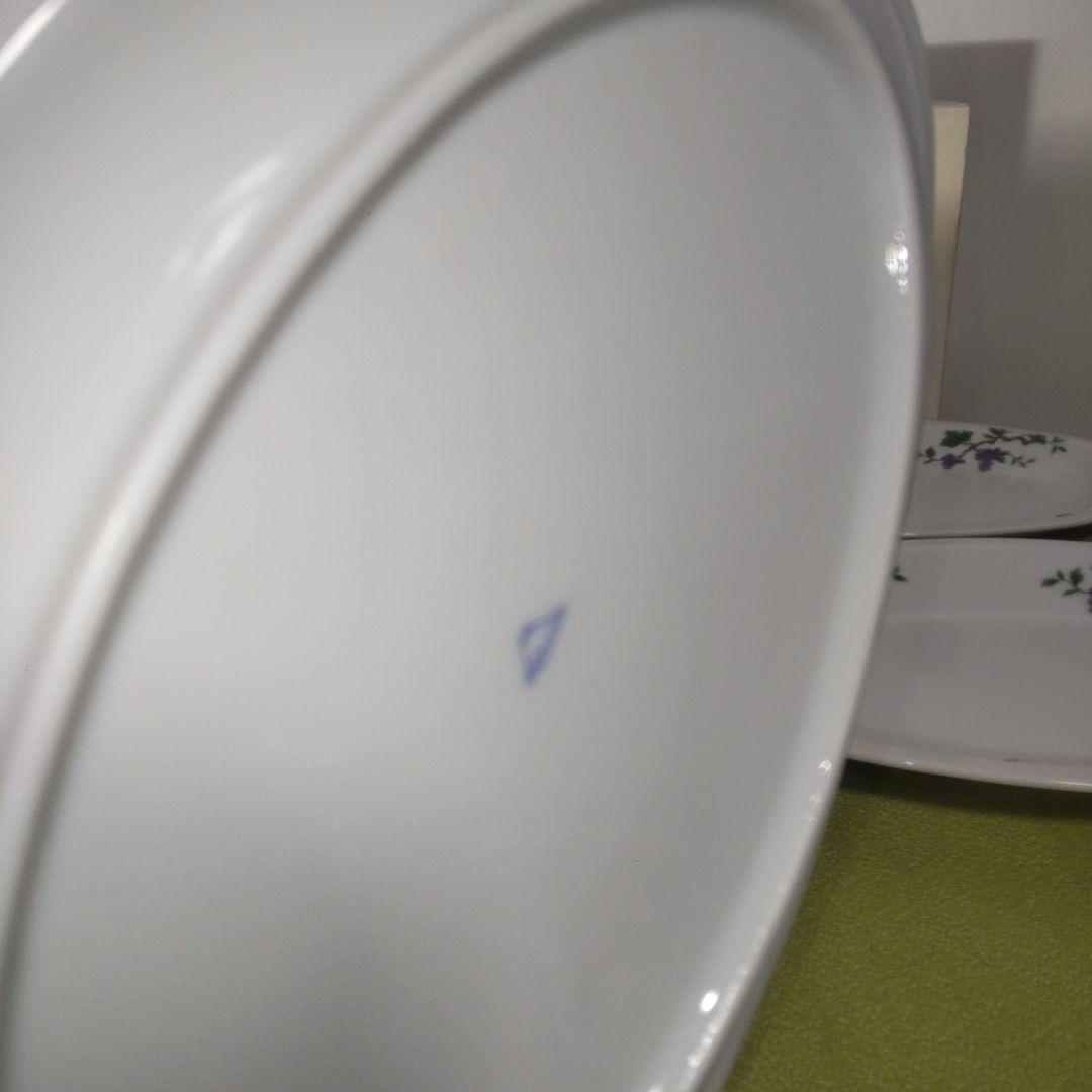 深川製磁 小判 楕円 オーバル 花の園 小花 箱付の