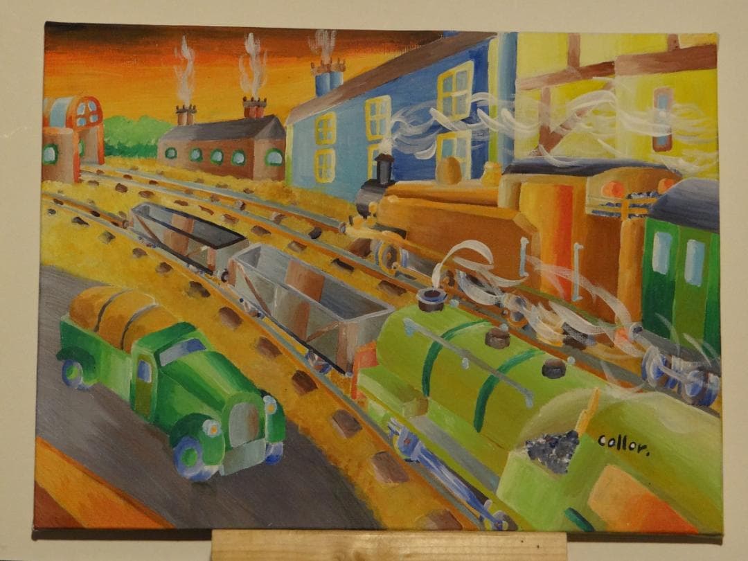 D302【夕暮】ドリームカラー原画展 F4号（333ｘ242ｘ18）7000円