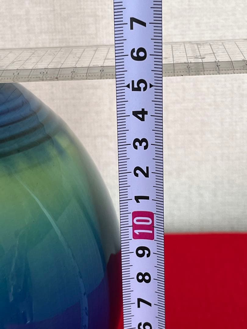 【特価】徳田八十吉 金銘 秀逸作 碧明燿彩 壷 T240 人間国宝認定後の晩年作