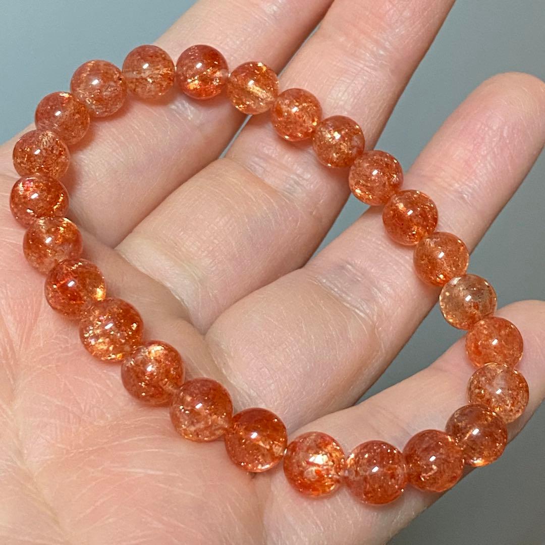 高品質　サンストーン　ブレスレット　天然石　パワーストーン