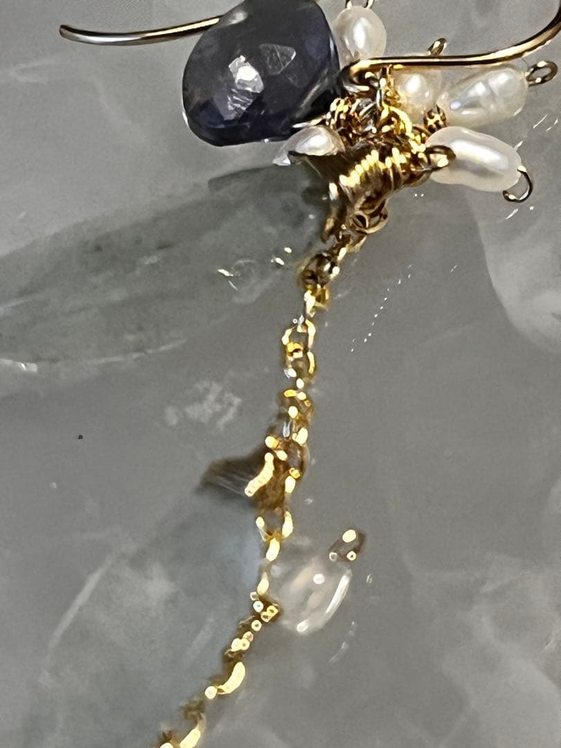 シンデレラアクアマリンのマーキスピアス