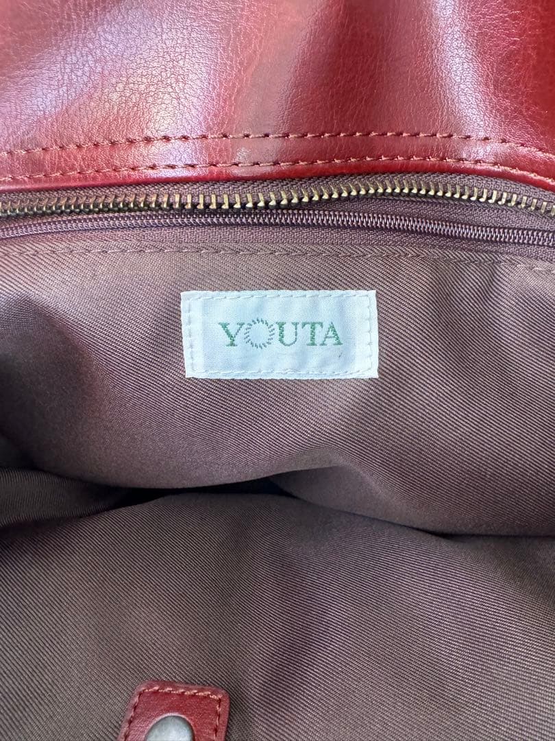 YOUTA レザー トートバッグ 赤茶色