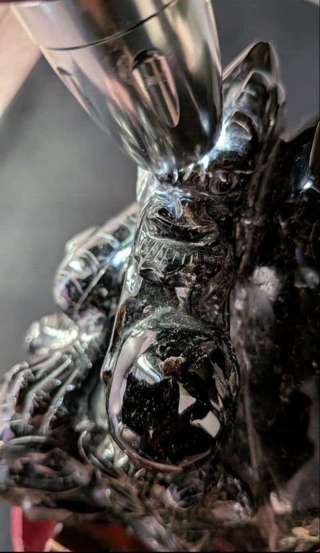 ️チベット産 極上 モリオン 龍彫刻 置物 1783ｇ ️️