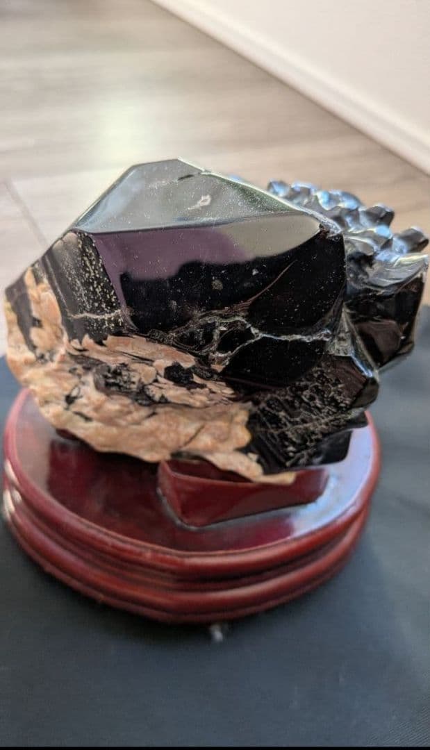 ️チベット産 極上 モリオン 龍彫刻 置物 1783ｇ ️️