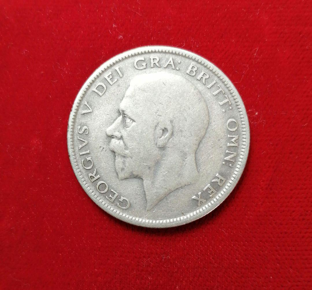 特年1930年英国ハーフクラウン銀貨。