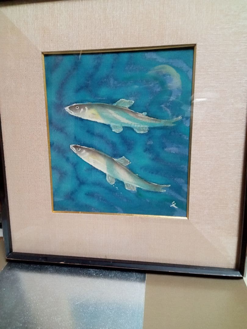 佐伯久のろうけつ染め絵画です色紙サイヅです