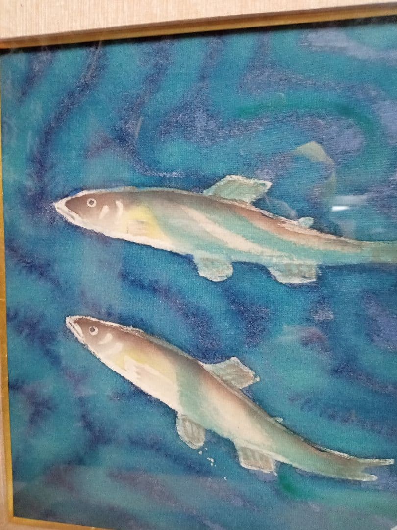 佐伯久のろうけつ染め絵画です色紙サイヅです