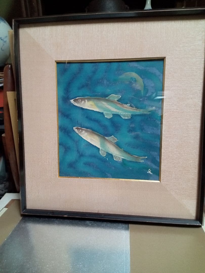 佐伯久のろうけつ染め絵画です色紙サイヅです