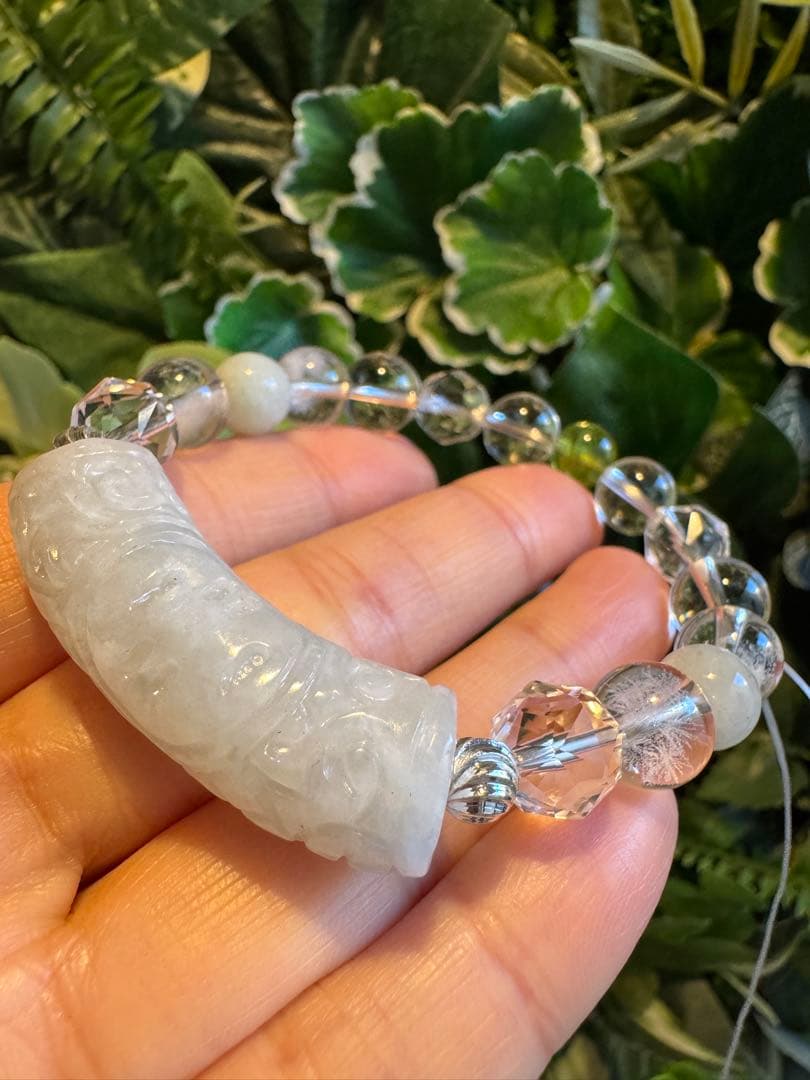 チューブ型翡翠　ブレスレット