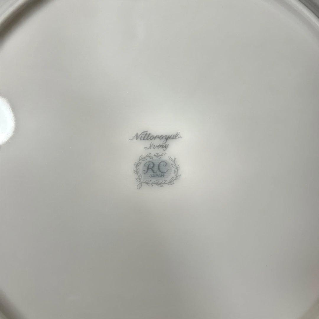 ニットーローヤル（ノリタケ）ゴールドラインプレート　RC ホワイト金縁皿 5枚