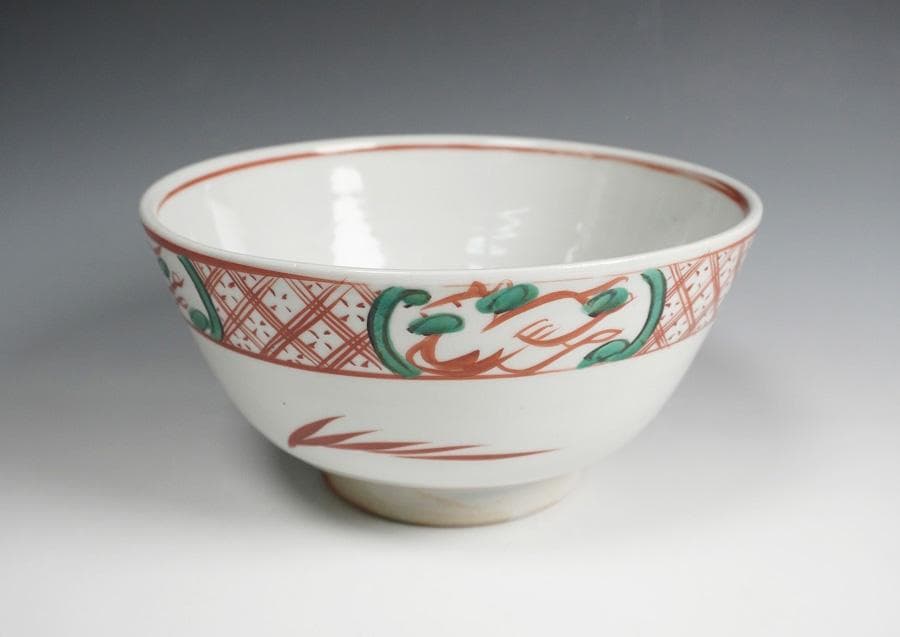 三浦竹軒 赤絵呉須鉢