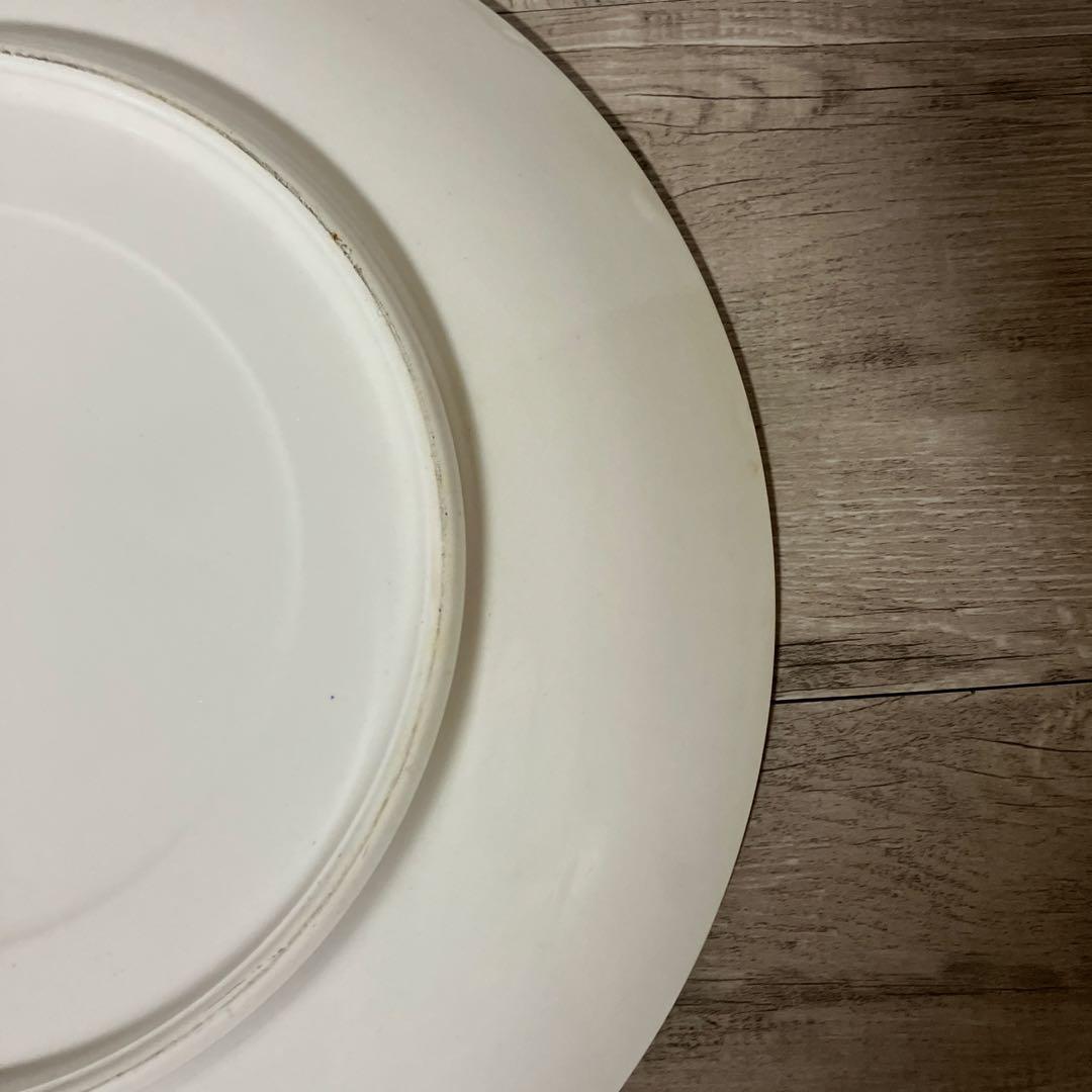 べ【アンティーク調】山水風景図 飾り皿 大皿 華やかな花紋様 和食器