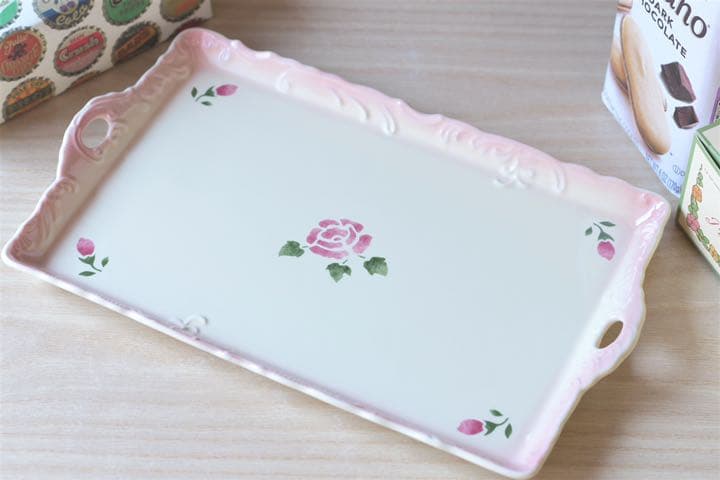 マニーローズ 陶器 ペタル・トレーL 陶器 日本製　新品