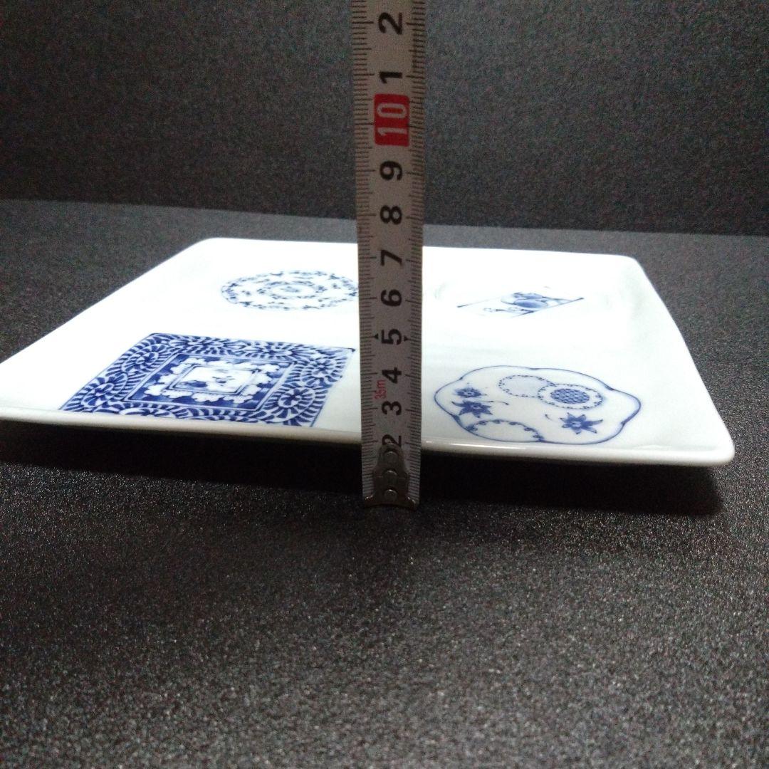未使用 波佐見焼 古伊万里様式 古染正角プレート2枚　　テーブルコーディネート